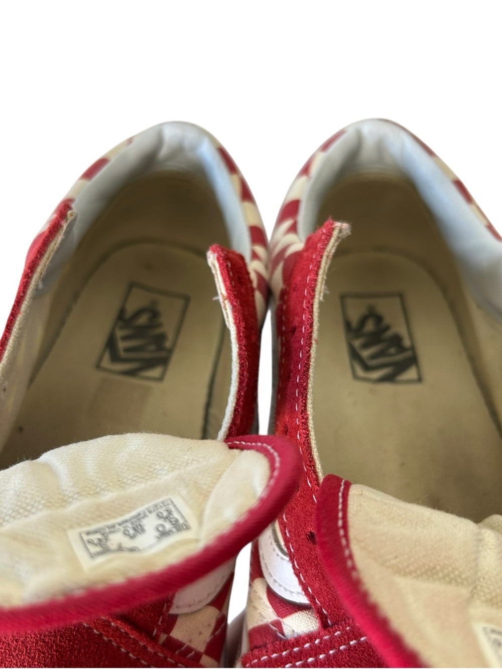 VANS Men 6 6.5 Women 7.5 8 Red White Checkerboard Canvas Lace-Up Sneakers. - Picture 11 of 11